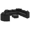 vidaXL Patio Sofa Set Set of 10 Black