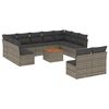 vidaXL Garden Sofa Set Grey PE Rattan Large Modular Garden Sofa Set