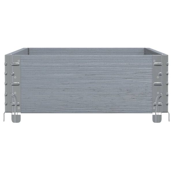 vidaXL Pallet Collar Grey 39.4x19.7" Solid Wood Pine