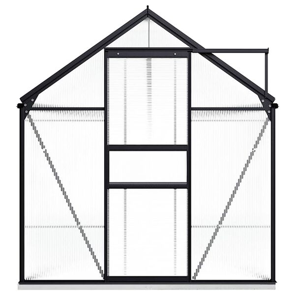 vidaXL Greenhouse Anthracite, Transparent Aluminum, Polycarbonate Large