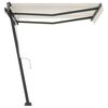 vidaXL Retractable Awning Cream Aluminum, Polyester with PU coating