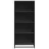 vidaXL Bookcase Black Engineered wood, metal Medium Bookcase