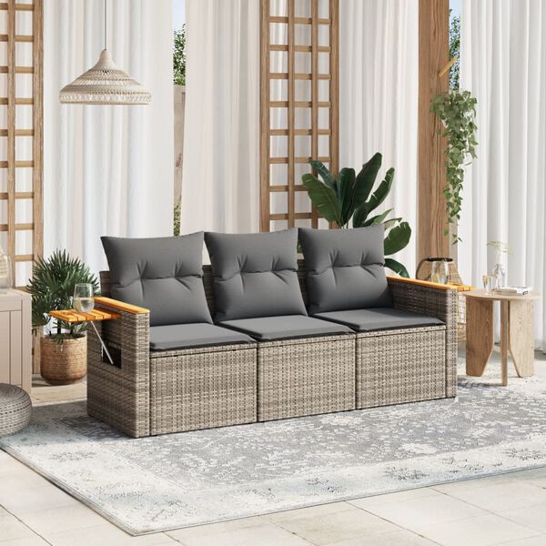 vidaXL Garden Sofa Set Grey, Dark Grey