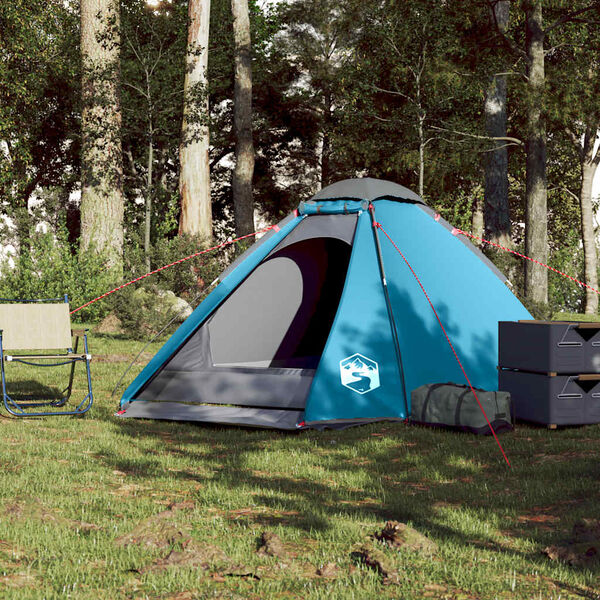 vidaXL Camping Tent Dome 4-Person Blue Waterproof