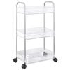 vidaXL Storage Trolley 3-Tier Transparent 14.6x11.0x26.8" Acrylic