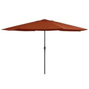 vidaXL Garden Parasol Terracotta Polyester, Metal Large