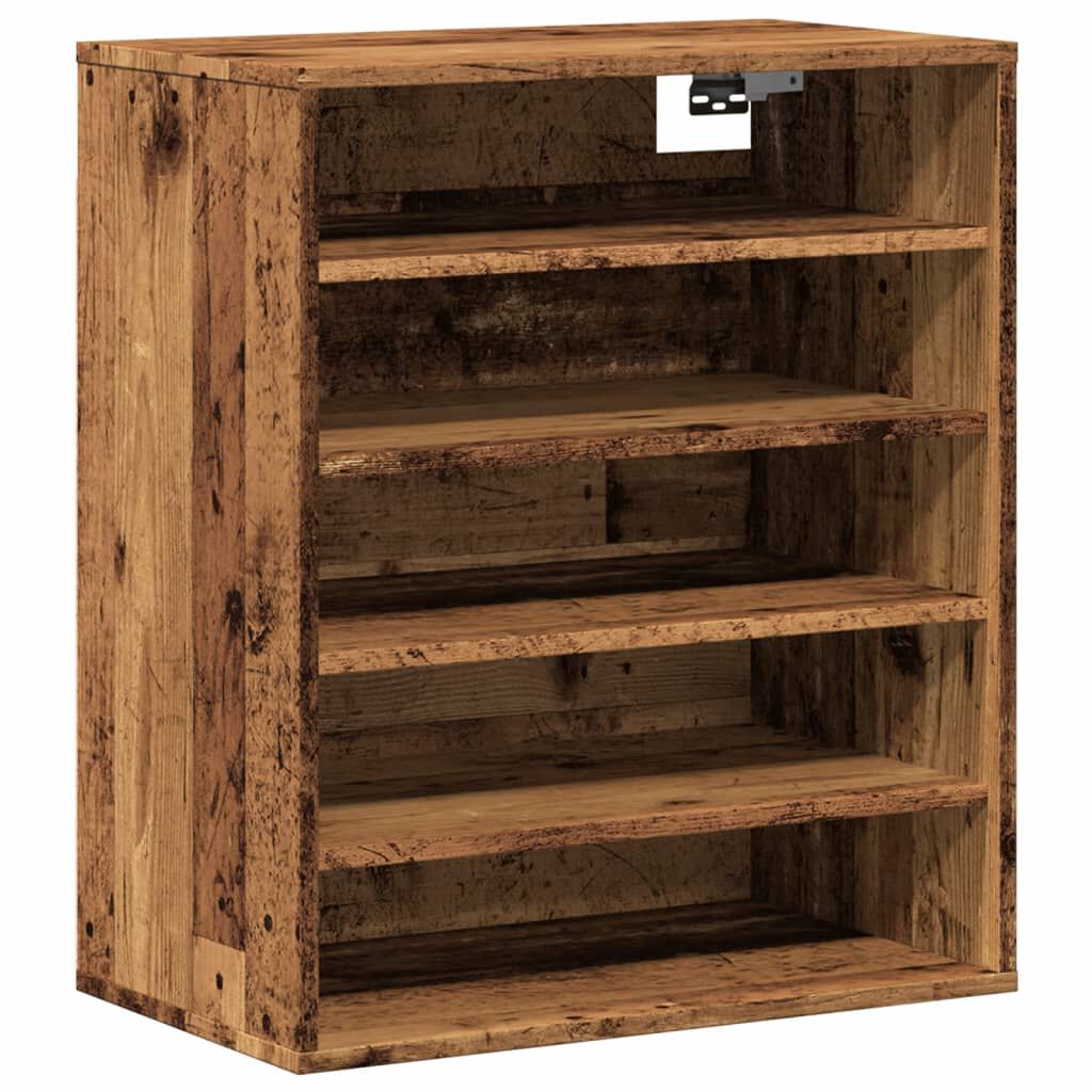 vidaXL Shoe Cabinet Old Wood Engineered Wood Medium Shoe Cabinet
