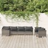 vidaXL Garden Lounge Set Gray PE rattan, Powder-coated steel Large