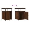 vidaXL Bedside Cabinet Set of 2 Brown oak Engineered wood, Iron Medium