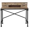 vidaXL Writing Desk Natural Mango Wood Solid Mango Wood and Steel Medium
