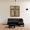 vidaXL Garden Lounge Set Black Solid pinewood 5 Piece Set Modular