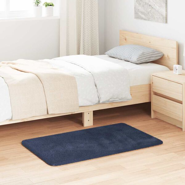 vidaXL Shaggy Rug Navy Polyester 23.6 x 39.4 in Foldable Shaggy Rug