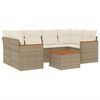 vidaXL Garden Sofa Set Beige PE rattan, powder-coated steel, acacia wood