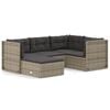 vidaXL Garden Lounge Set Grey PE Rattan Medium Modular