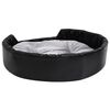 vidaXL Dog Bed Black and Grey Faux leather, plush, PP cotton, foam