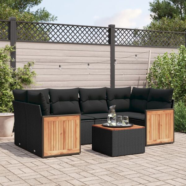 vidaXL Garden Sofa Set Black