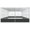 vidaXL Aviary Silver and anthracite Galvanized steel Large Aviary