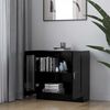 vidaXL Vitrine Cabinet Black Engineered Wood 32.5 x 12.0 x 31.5 in