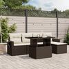 vidaXL Garden Sofa Set Brown PE rattan 6 Piece Modular Garden Sofa Set
