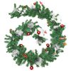 vidaXL Christmas Garland Green, Silver, Red PVC 8.9 ft Christmas Garland