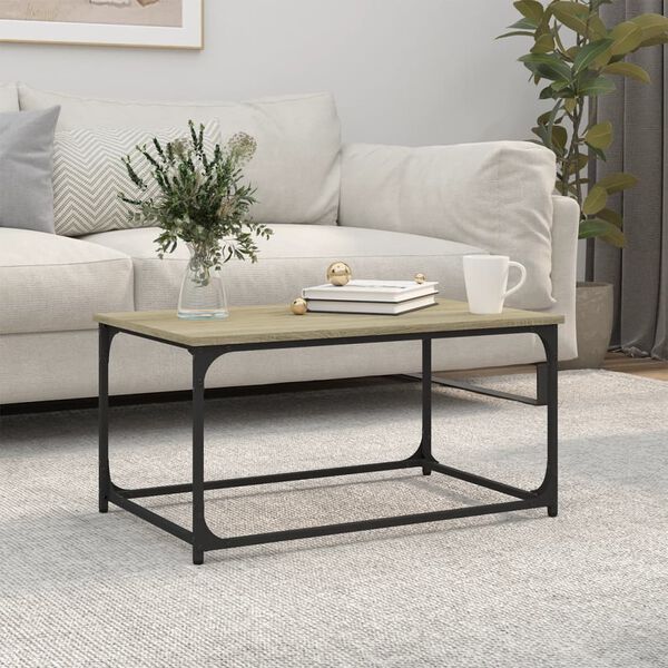 vidaXL Coffee Table Sonoma oak, black