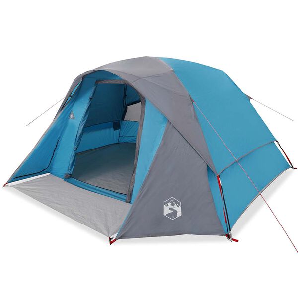 vidaXL Camping Tent Cabin 4-Person Blue Waterproof