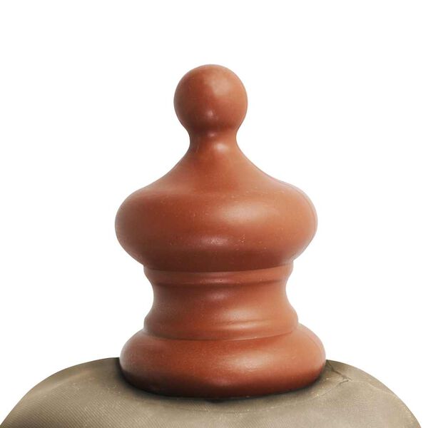 vidaXL Umbrella Taupe Polyester, bamboo, and hardwood Large