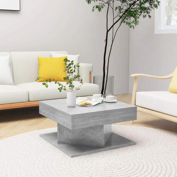 vidaXL Coffee Table Concrete grey Engineered wood Small Simplistic