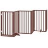 vidaXL Dog Gate Set of 6 Brown Poplar Wood 118.1 in total length