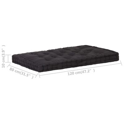 vidaXL Pallet Floor Cushion Cotton 47.2"x31.5"x3.9" Black