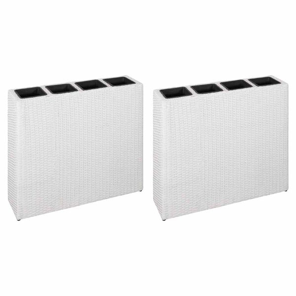 vidaXL Raised Bed White Poly rattan and plastic Large Planters