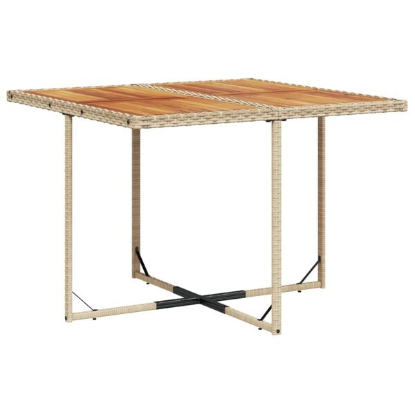 vidaXL Garden Dining Set Beige and brown PE rattan 4-seater Foldable