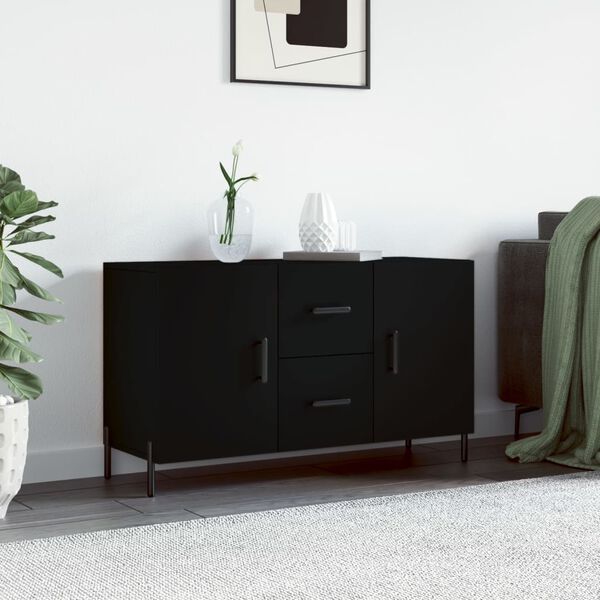 vidaXL Sideboard Black Engineered wood and metal Medium Sideboard