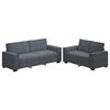 vidaXL Sofa Set Dark Grey Velvet, Metal, Plywood, Solid Wood Large