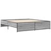 vidaXL Bed Frame Grey Sonoma Engineered wood and Metal Super King