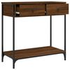 vidaXL Console Table Brown Oak Engineered Wood, Metal Adjustable Feet