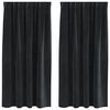 vidaXL Curtains with Curtains 2 pcs Black 55.12 x 68.90 in Velvet