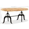 vidaXL Dining Table Natural Mango Wood Solid Mango Wood, Steel
