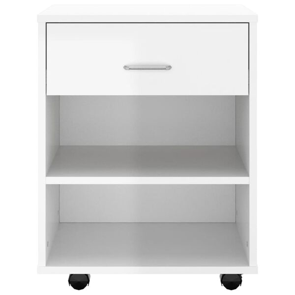 vidaXL Storage Cabinet High Gloss White Manufactured Wood Compact