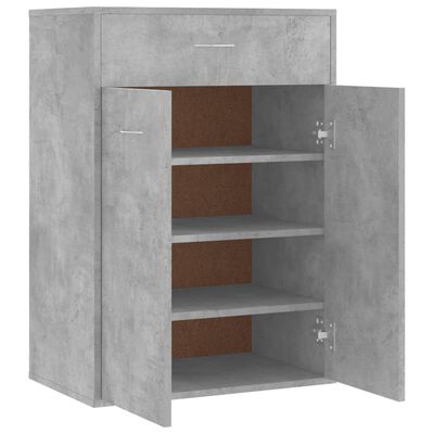 vidaXL Shoe Cabinet Concrete Gray 23.6"x13.8"x33.1" Engineered Wood