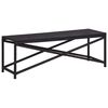 vidaXL Bench Black Poly Rattan, Powder-Coated Steel 47.2 in Durable