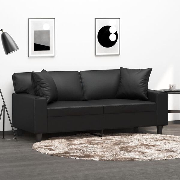 vidaXL 2-seater Sofa Black