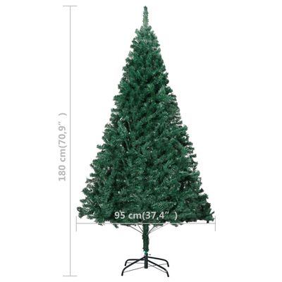 vidaXL Artificial Christmas Tree with LEDs&Ball Set Green 70.9" PVC