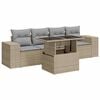 vidaXL Garden Sofa Set Beige PE Rattan Medium Adjustable Armrests