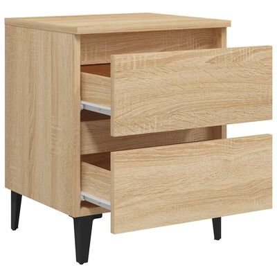 vidaXL Bed Cabinets 2 pcs Sonoma Oak 15.7"x13.8"x19.7" Engineered Wood