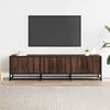 vidaXL TV Cabinet Brown Oak Engineered Wood, Metal Medium TV Cabinet