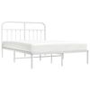 vidaXL Bed Frame White Steel Double Size Bed Frame Rectangular
