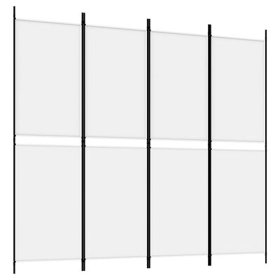 vidaXL 4-Panel Room Divider White 78.7"x70.9" Fabric