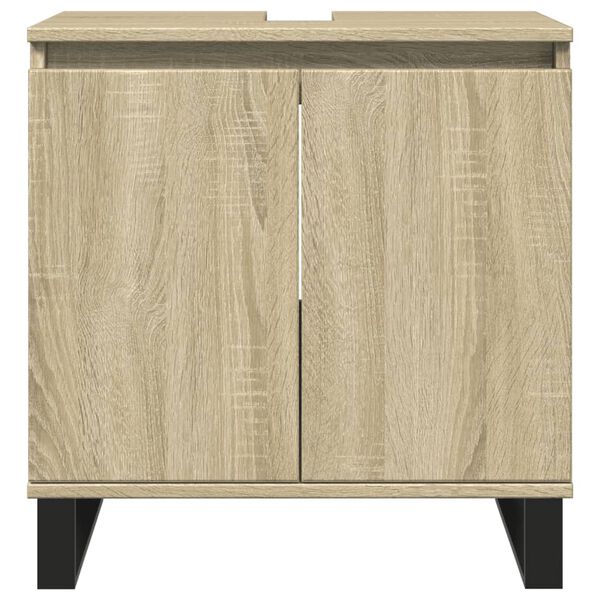 vidaXL Bathroom Cabinet Sonoma oak Engineered wood Standard