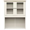 vidaXL Highboard White Solid pine wood, engineered wood, metal, glass